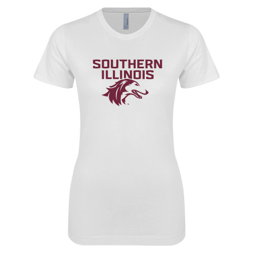  Next Level Womens White Boyfriend Tee - Southern Illinois