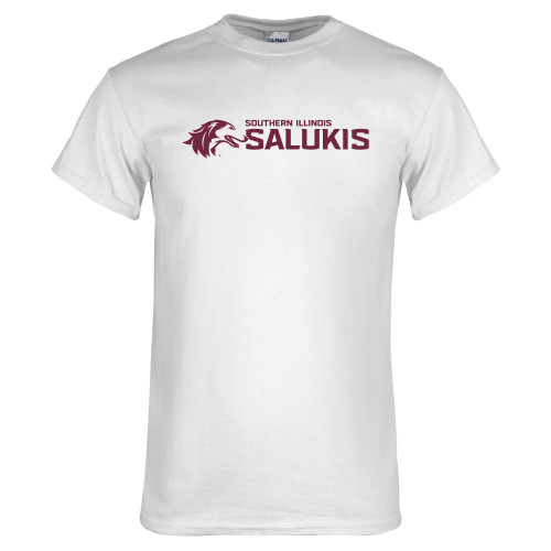 White T Shirt - Southern Illinois Saluki Horizontal