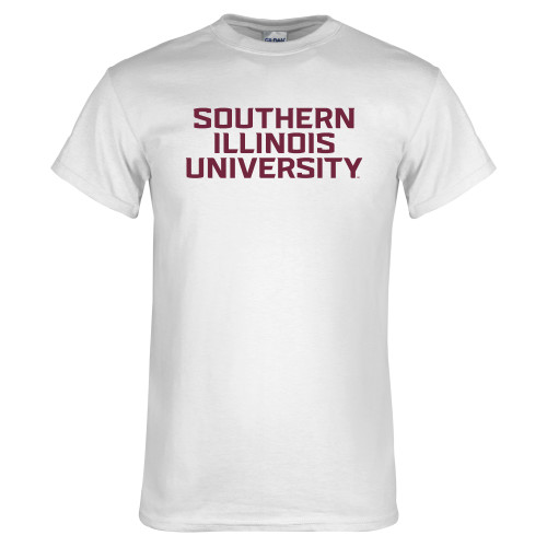  White T Shirt - Southern Illinois University Stacked