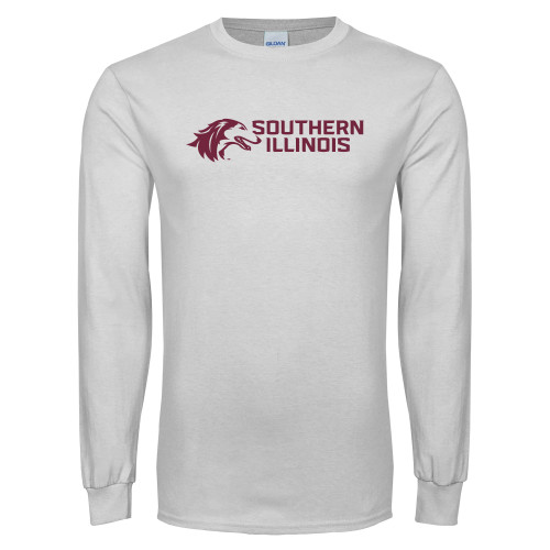  White Long Sleeve T Shirt - Southern Illinois Horizontal