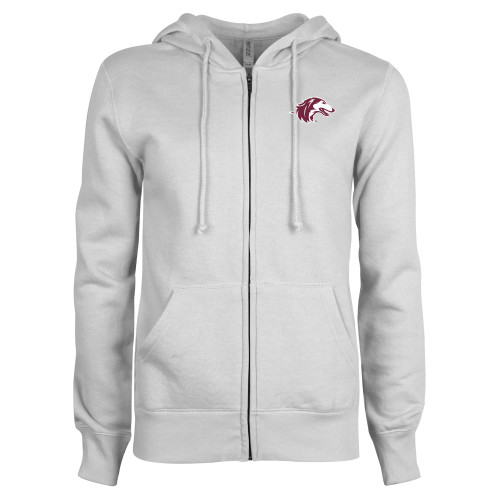  ENZA Womens White Fleece Full Zip Hoodie - Saluki