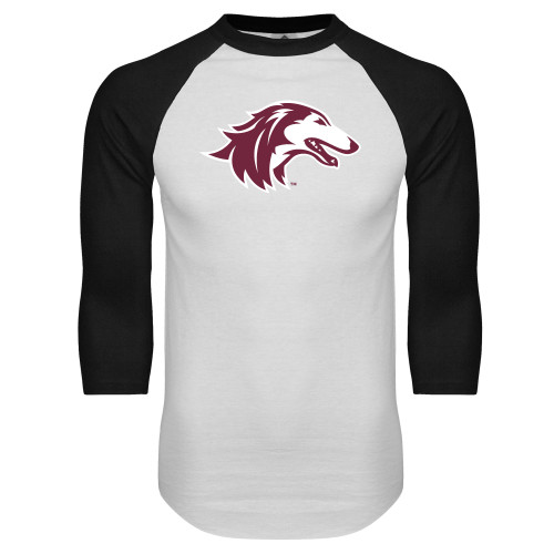  White/Black Raglan Baseball T Shirt - Saluki