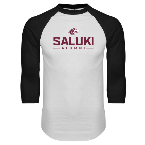  White/Black Raglan Baseball T Shirt - Alumni