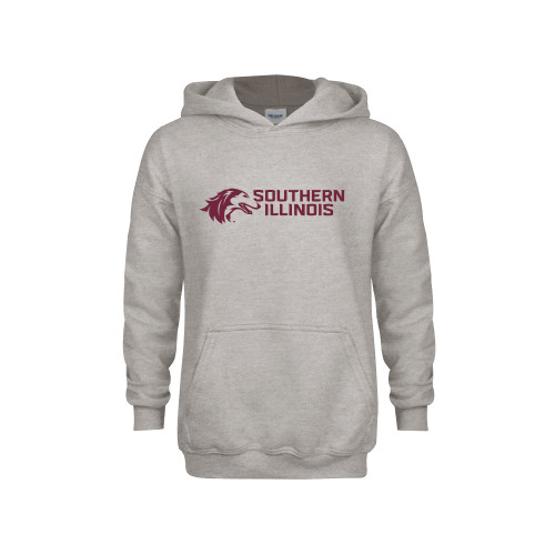  Youth Grey Fleece Hood - Southern Illinois Horizontal