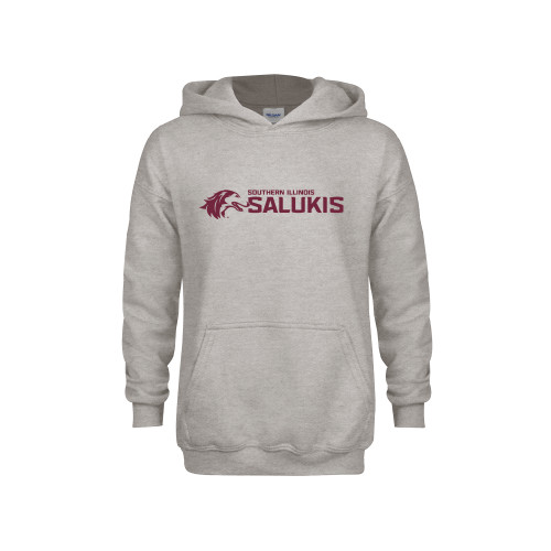  Youth Grey Fleece Hood - Southern Illinois Saluki Horizontal