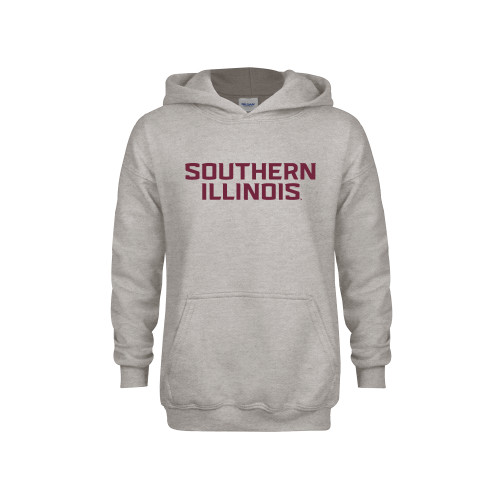  Youth Grey Fleece Hood - Southern Illinois Stacked