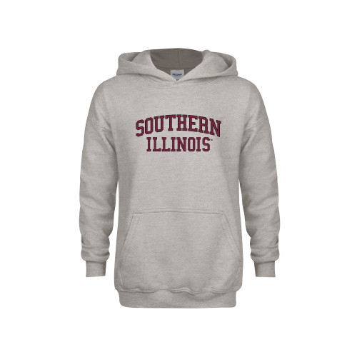  Youth Grey Fleece Hood - Southern Illinois Stacked Collegiate