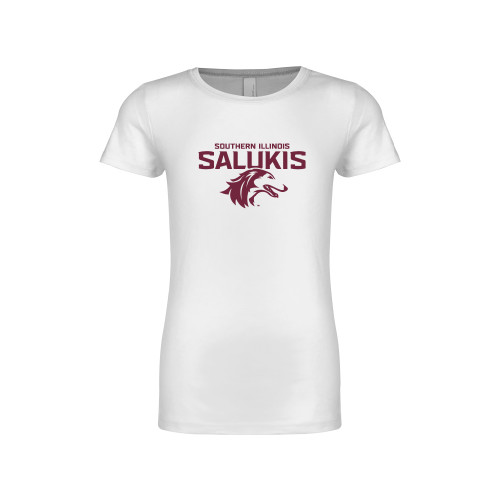  Next Level Girls White Fashion Fit T Shirt - Southern Illinois Salukis