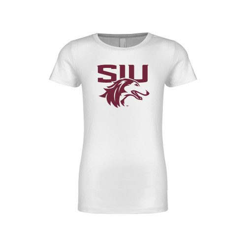  Next Level Girls White Fashion Fit T Shirt - SIU Saluki
