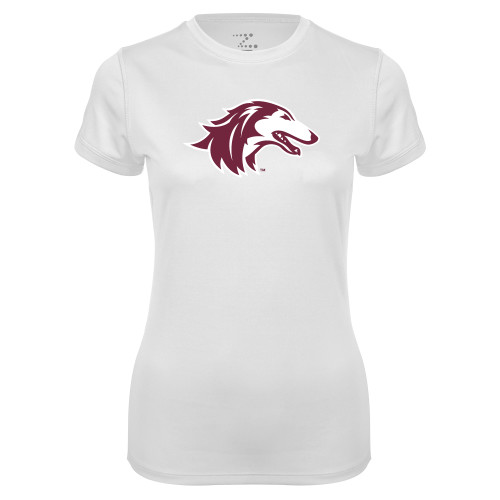  Womens White Performance Tee - Saluki