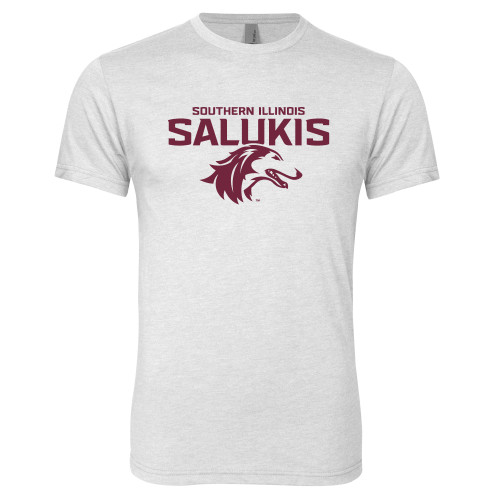  Next Level Heather White Triblend Tee - Southern Illinois Salukis