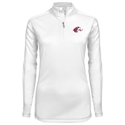  Syntrel Womens White Interlock 1/4 Zip - Saluki