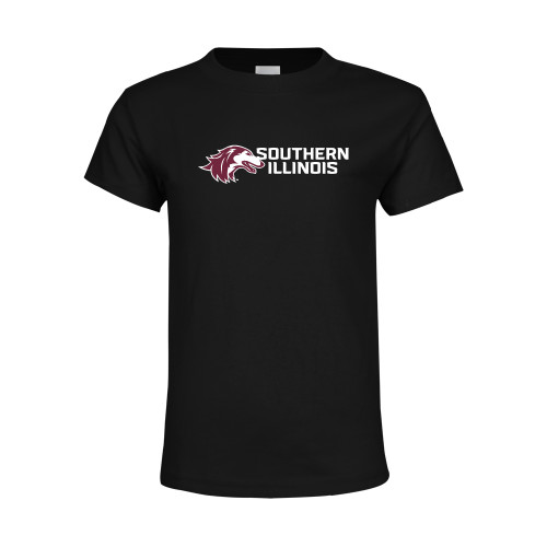  Youth Black T Shirt - Southern Illinois Horizontal