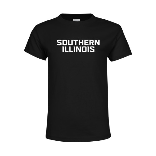  Youth Black T Shirt - Southern Illinois Stacked