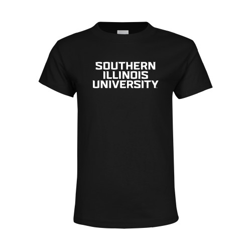  Youth Black T Shirt - Southern Illinois University Stacked