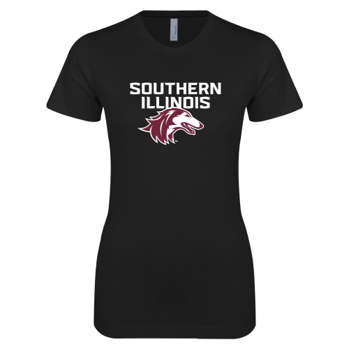  Next Level Womens Black Boyfriend Tee - Southern Illinois