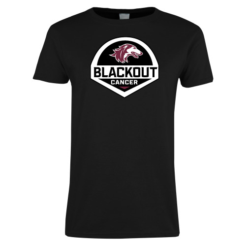  Womens Black Short Sleeve Tee - Blackout Cancer