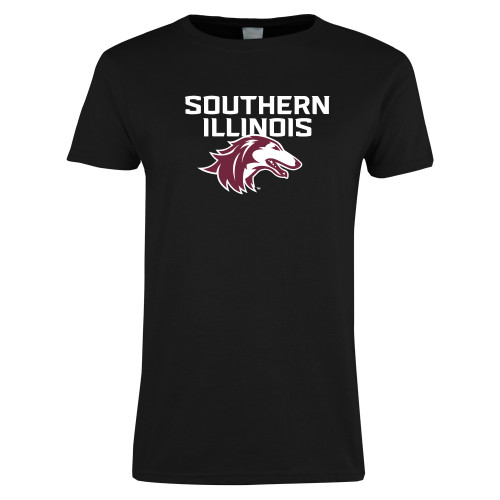  Womens Black Short Sleeve Tee - Southern Illinois