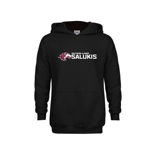  Youth Black Fleece Hoodie - Southern Illinois Saluki Horizontal
