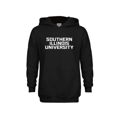  Youth Black Fleece Hoodie - Southern Illinois University Stacked