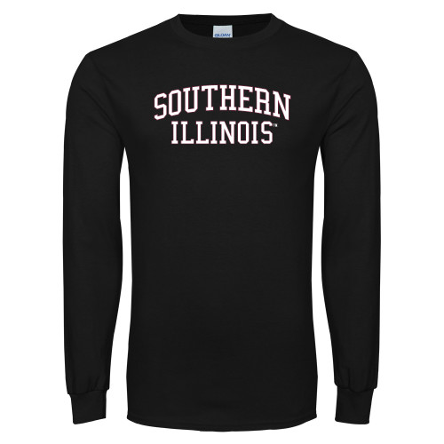  Black Long Sleeve T Shirt - Southern Illinois Stacked Collegiate