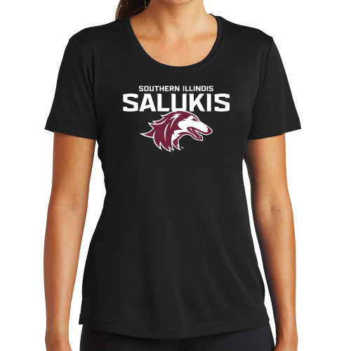  Womens Black Performance Tee - Southern Illinois Salukis