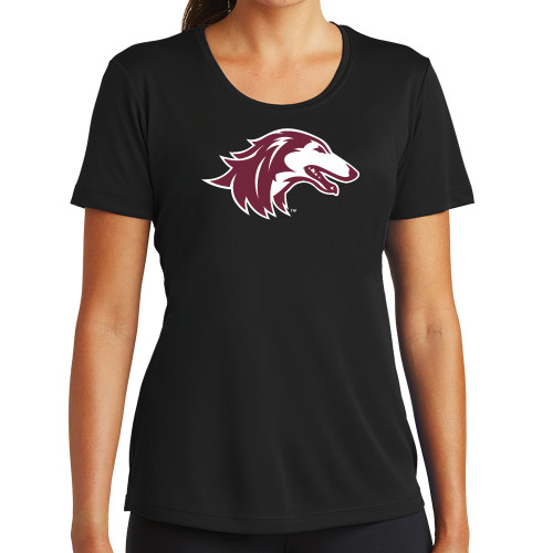  Womens Black Performance Tee - Saluki