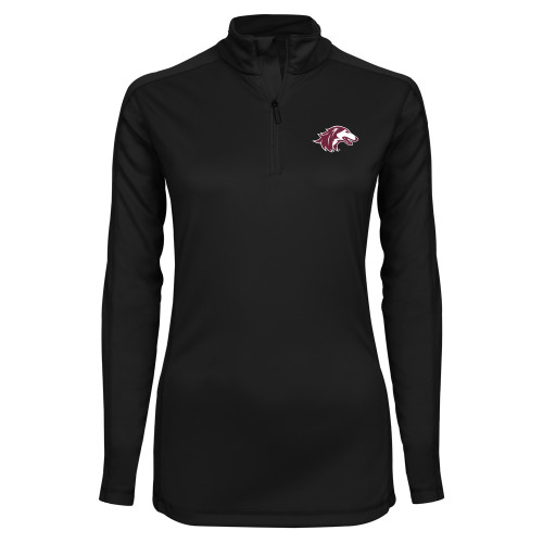  Syntrel Womens Black Interlock 1/4 Zip - Saluki