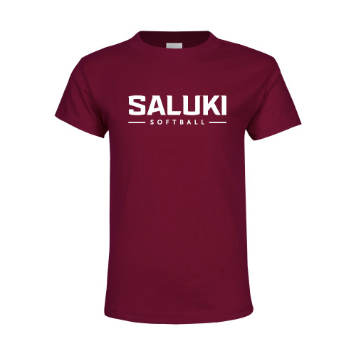  Youth Maroon T Shirt - Softball