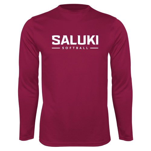  Maroon Performance Long Sleeve Shirt - Softball