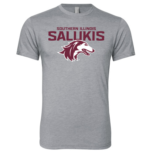 Next Level Heather Grey Triblend Tee - Southern Illinois Salukis