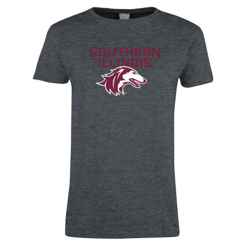  Womens Dark Heather Short Sleeve Tee - Southern Illinois