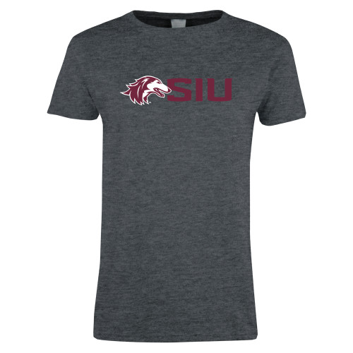  Womens Dark Heather Short Sleeve Tee - Saluki SIU