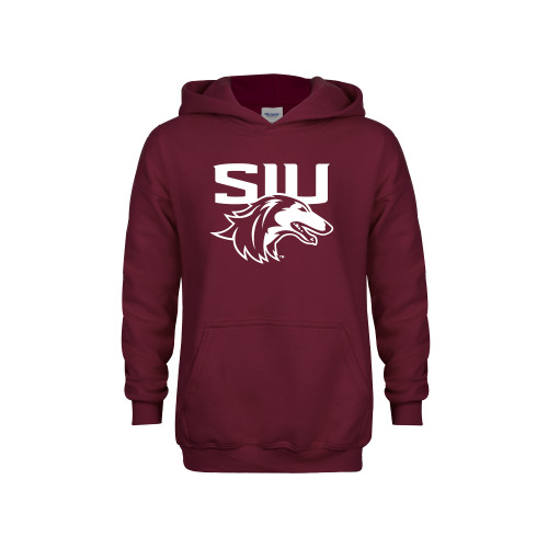  Youth Maroon Fleece Hoodie - SIU Saluki