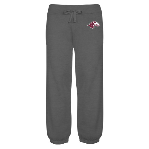  ENZA Womens Dark Heather Banded Fleece Capri - Saluki