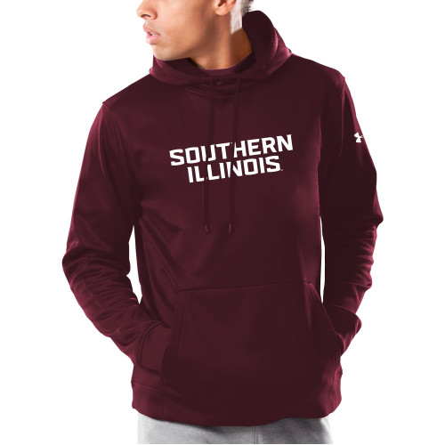  Under Armour Maroon Armour Fleece Hoodie - Southern Illinois Stacked