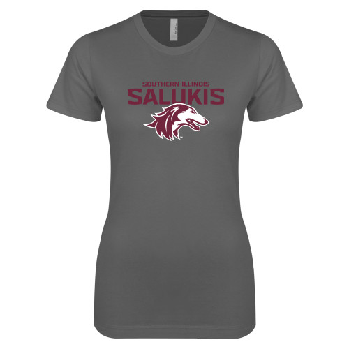  Next Level Womens Charcoal Boyfriend Tee - Southern Illinois Salukis