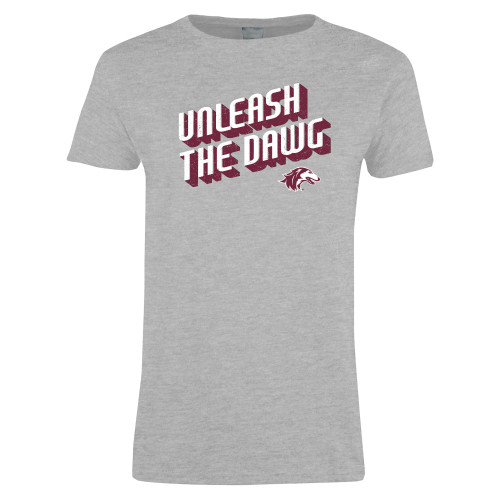  Womens Grey Short Sleeve Tee - Unleash the Dawg