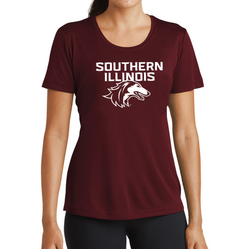  Womens Maroon Performance Short Sleeve Tee - Southern Illinois
