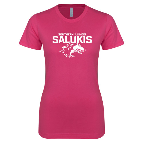 Next Level Womens Fuchsia Boyfriend Tee - Southern Illinois Salukis