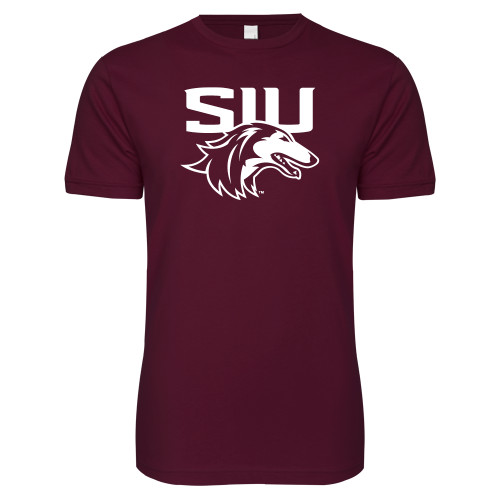  Next Level Maroon SoftStyle T Shirt - SIU Saluki