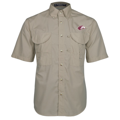  Khaki Fishing Shirt Performance Short Sleeve - Saluki