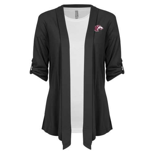  Womens Grey Drape Front Cardigan Sweater - Saluki