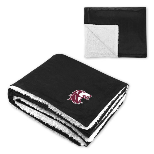  Super Soft Luxurious Black Sherpa Throw Blanket - Saluki