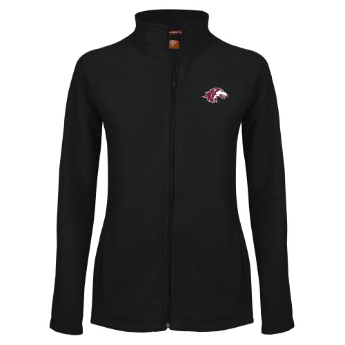  Womens Black Fleece Full Zip Jacket - Saluki