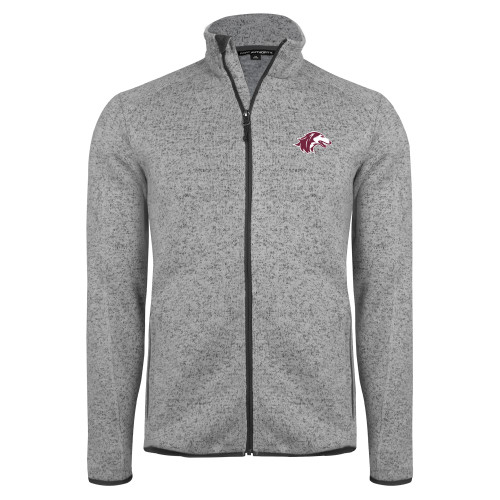  Grey Heather Sweater Fleece Jacket - Saluki