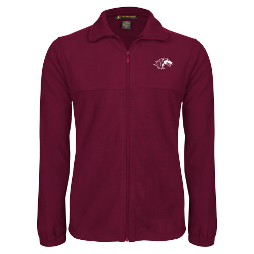  Maroon Fleece Full Zip Jacket - Saluki Embroidery