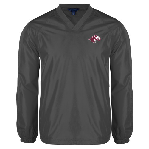  Charcoal V Neck Raglan Windshirt - Saluki