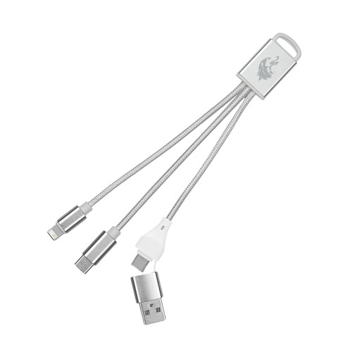  3 in 1 Silver Cable - Saluki Engraved