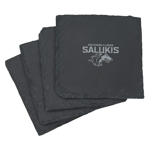  Slate Coaster Set - Southern Illinois Salukis Engraved